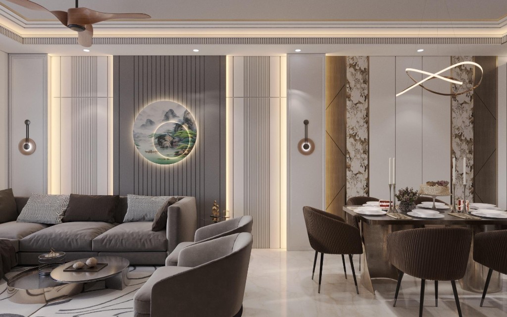 Aaradhayam living and dining interior