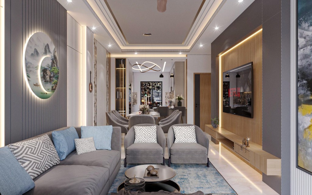 Aaradhayam open-plan living lounge